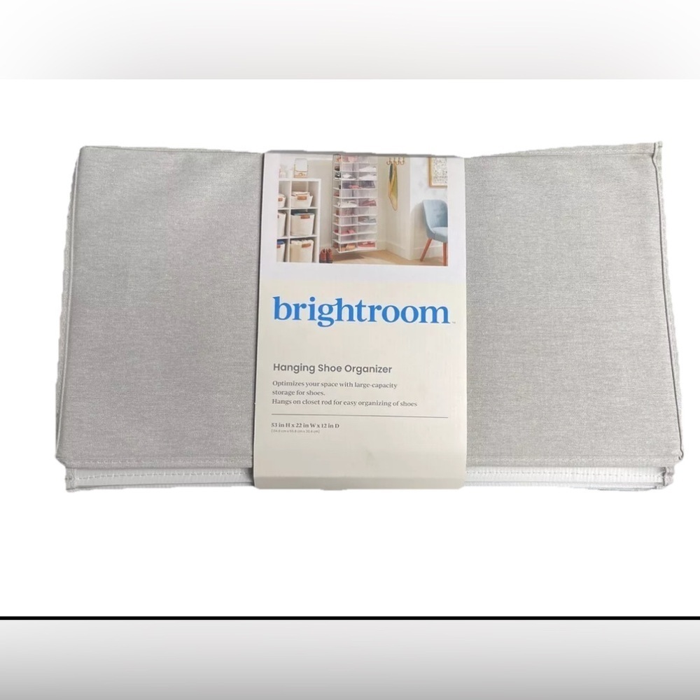 Brightroom Gray Hanging Shoe Organizer Closet Hanging Light Gray 22 Packets